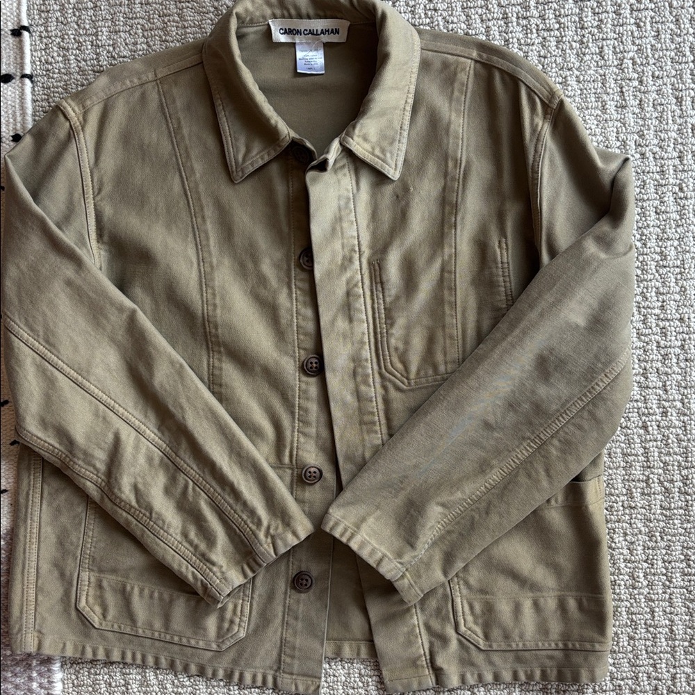 Caron Callahan Krasner Khaki Cotton Chore Jacket